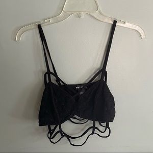 Black strappy cage hem bralette